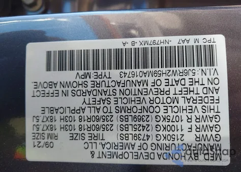 2021 Honda Cr-V Awd Ex из США, поврежденный, VIN 5J6RW2H59MA016743